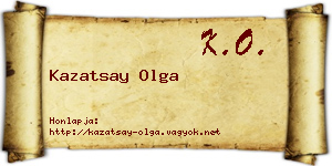 Kazatsay Olga névjegykártya