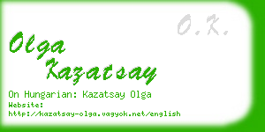 olga kazatsay business card